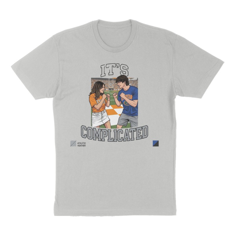 Custom t-shirt: "It’s Complicated ", Front print, heather-gray shirt