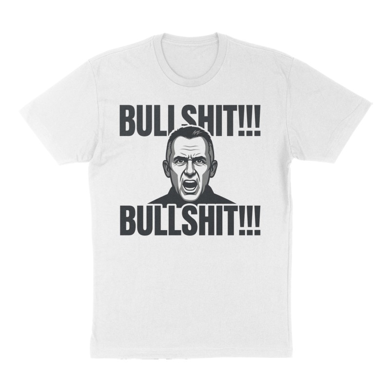 Custom t-shirt: "BULLSHIT!!!", Front print, white shirt