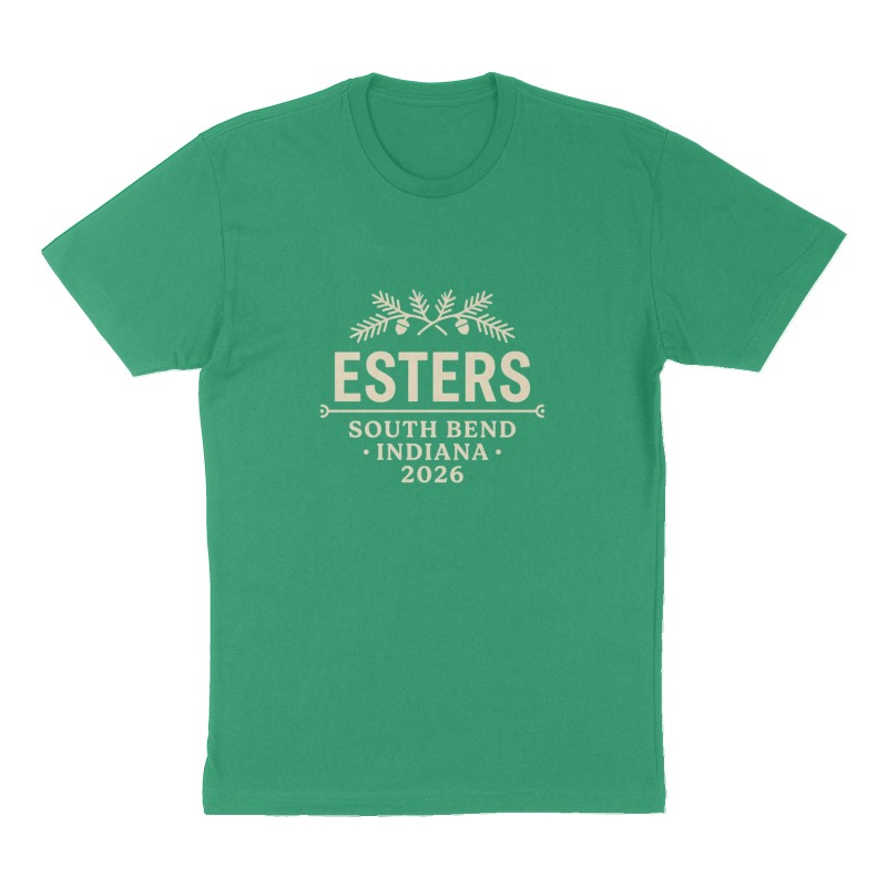 Custom t-shirt: "Esters ", Front print, green shirt
