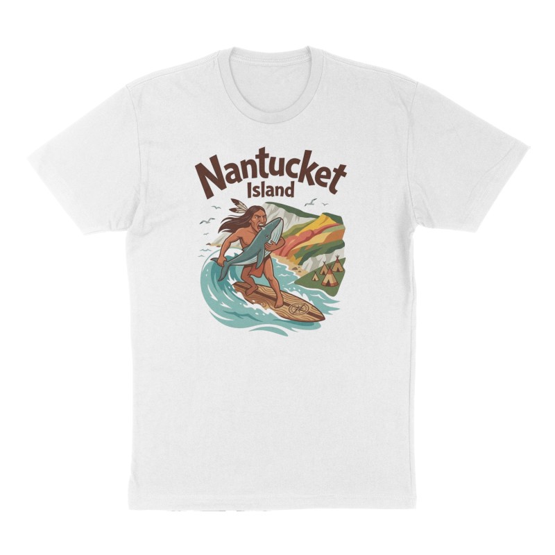 Custom t-shirt: "Nantucket", Front print, white shirt
