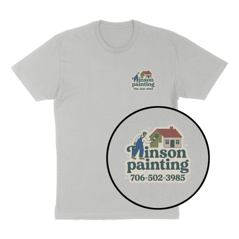 Custom t-shirt: "Pinson painting", Left Chest print, heather-gray shirt