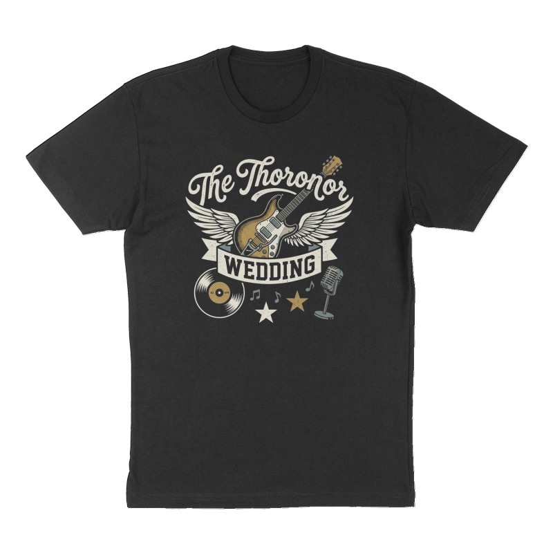 Custom t-shirt: "The THORONOR Wedding ", Front print, black shirt