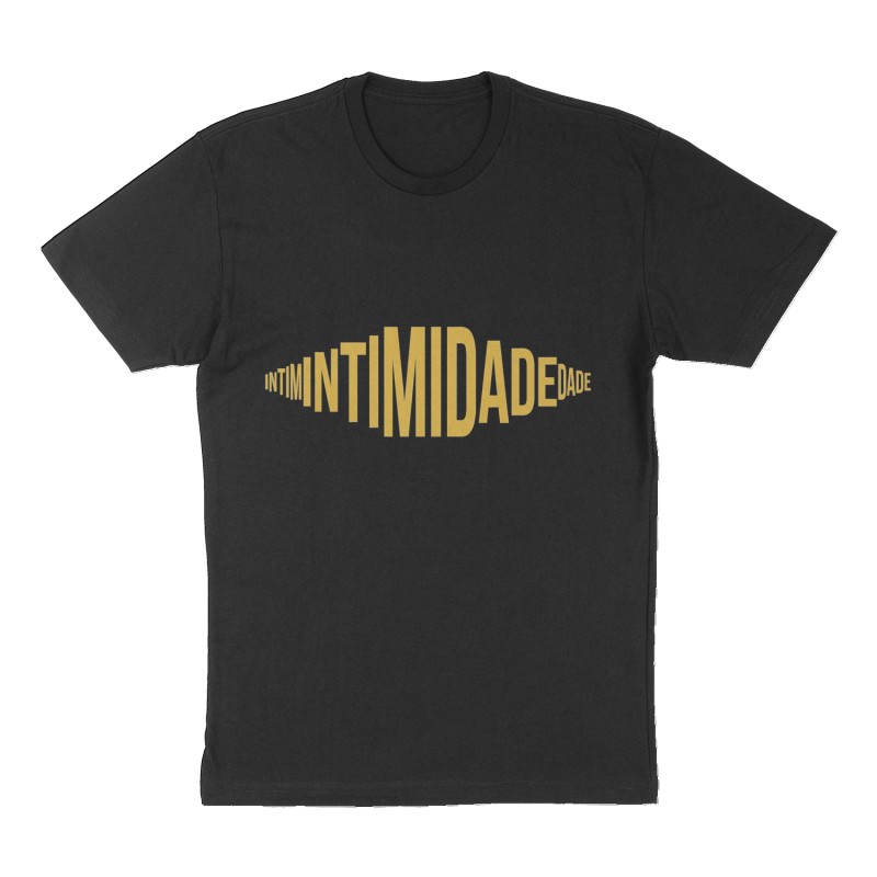 Custom t-shirt: "Intimidade", Front print, black shirt