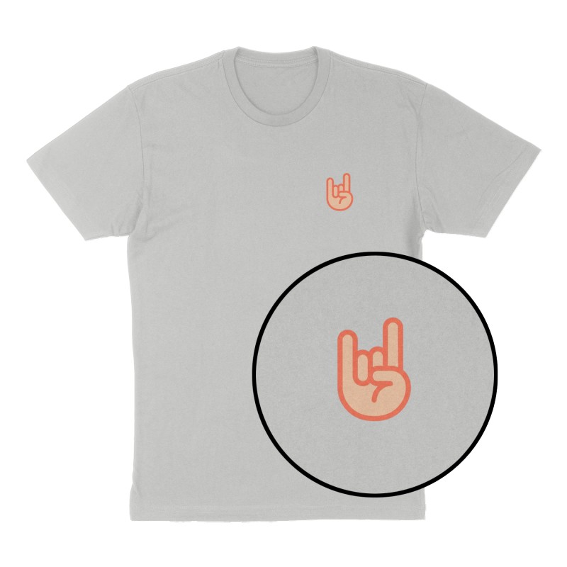 Custom t-shirt: "🤟🏼", Left Chest print, heather-gray shirt