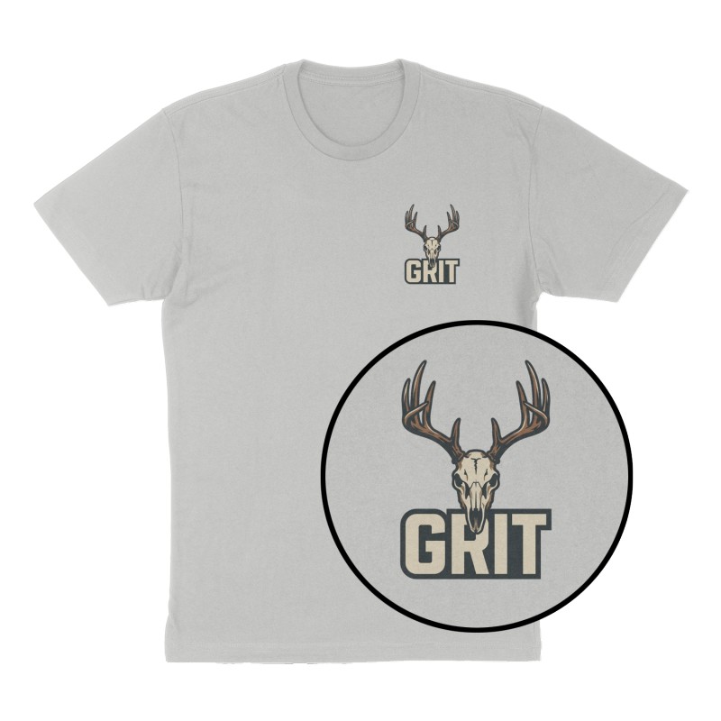 Custom t-shirt: "GRIT", Left Chest print, heather-gray shirt