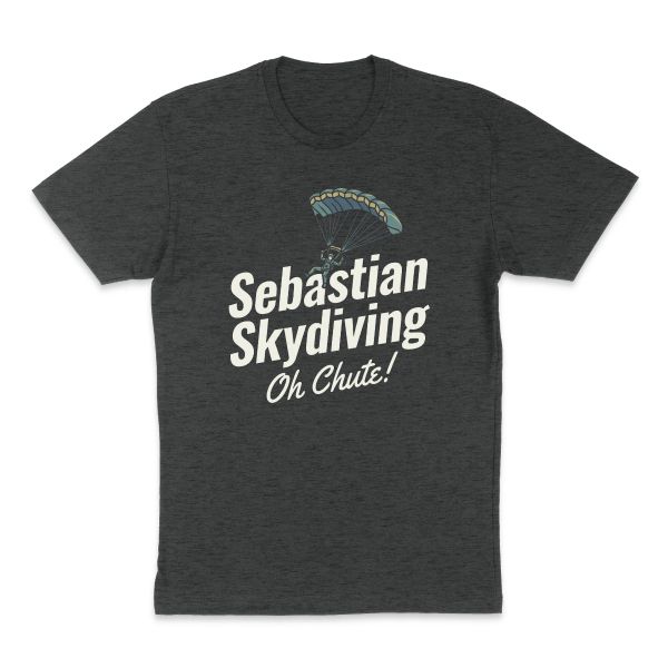 AI t-shirt design for a gift or hobby that says "Sebastian Skydiving" (picture idea: Skydiving)